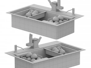 Kitchen Sink Double 3D Model