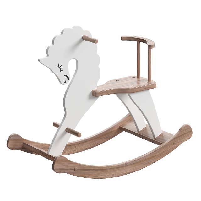 ROCKING HORSE WITH BACK 3D Model .c4d .max .obj .3ds .fbx .stl .blend 