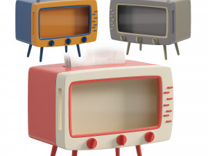 Vintage TV Tissue Box 3D Model