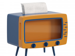 Vintage TV Tissue Box 3D Model