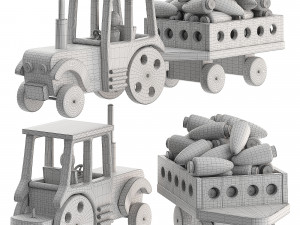TRACTOR WITH TRAILER 3D Model