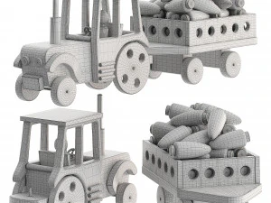 TRACTOR WITH TRAILER 3D Model