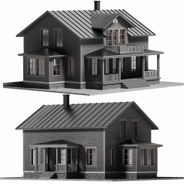A house in harmony with nature 13 Modèle 3D .c4d .max .obj .3ds .fbx .stl .blend 