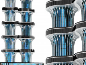 Multi storey modern high house 3D Model