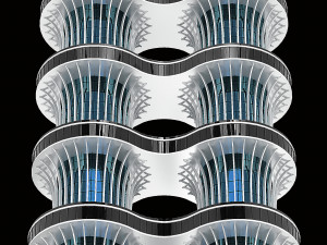 Multi storey modern high house 3D Model