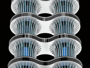 Multi storey modern high house 3D Model