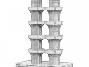 Multi storey modern high house 3D Model