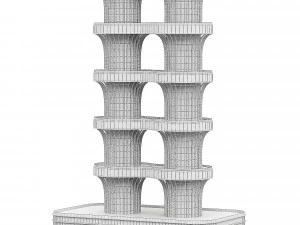 Multi storey modern high house 3D Model