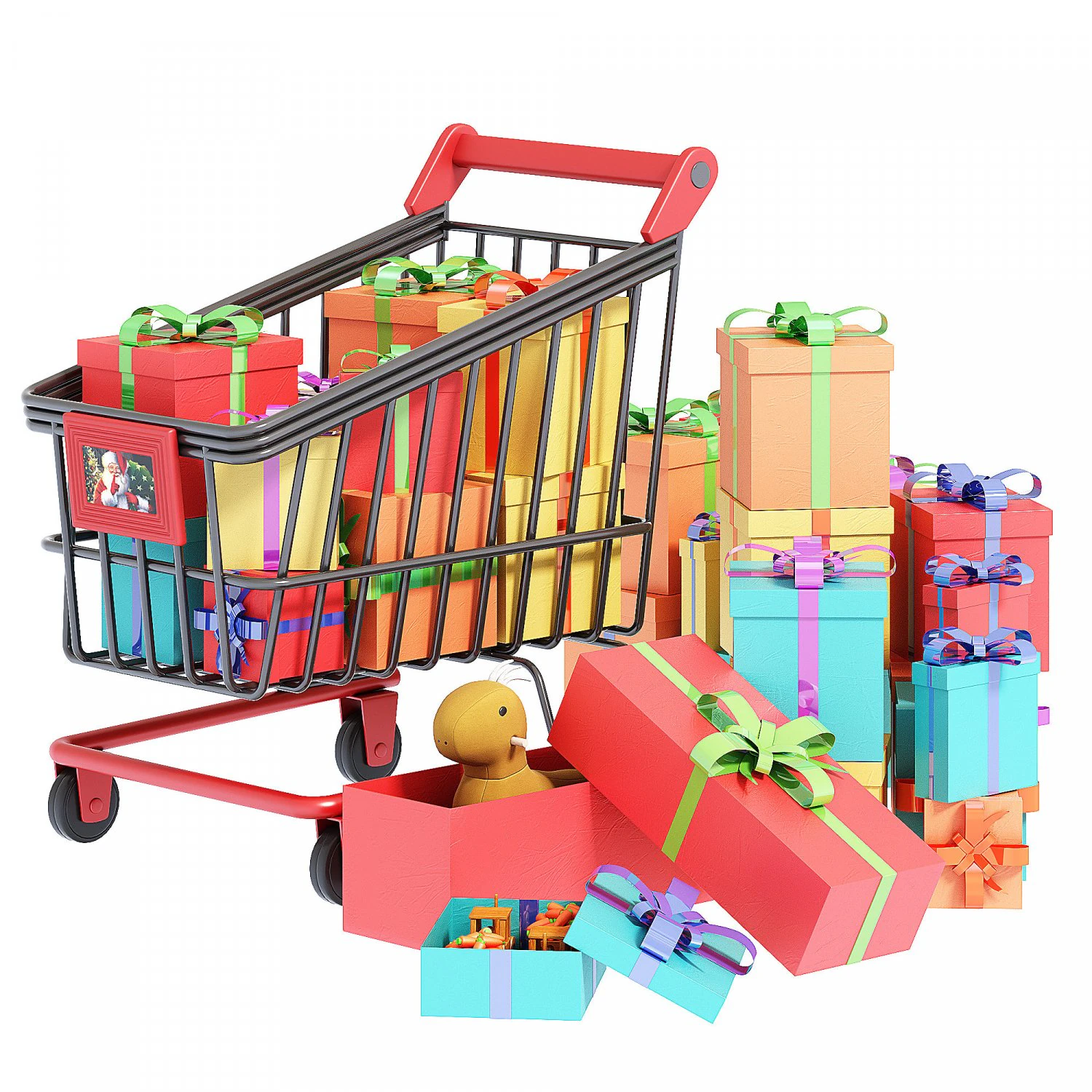 Новогодний подарок 3D Модель .c4d .max .obj .3ds .fbx .stl .blend 