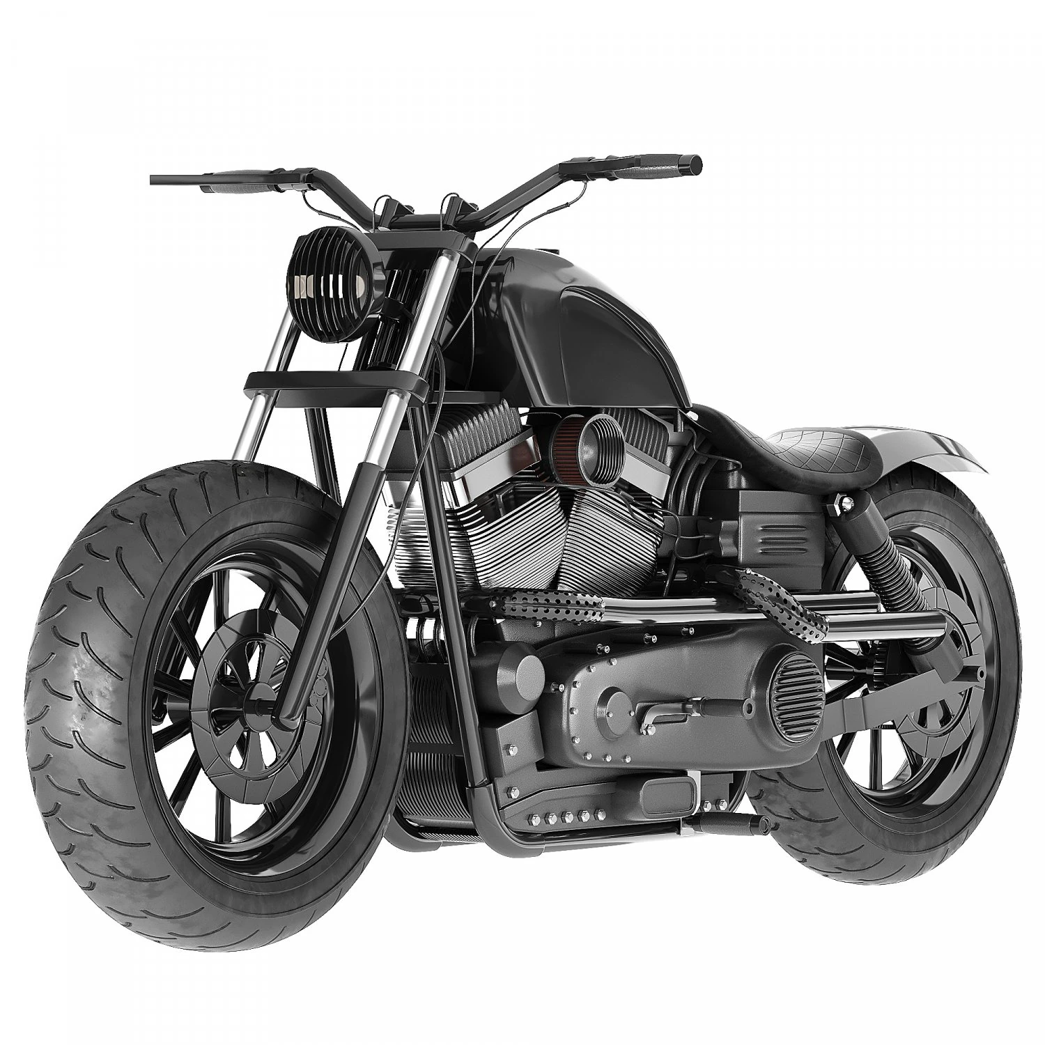 Harley Davidson Fat Bob Dyna Guerilla by Rough Crafts 3D Model .c4d .max .obj .3ds .fbx .stl .blend 