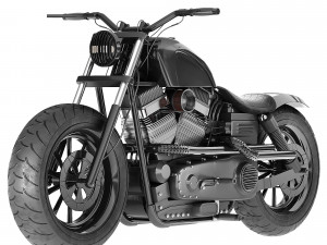 Harley Davidson Fat Bob Dyna Guerilla by Rough Crafts 3D Model