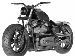 Harley Davidson Fat Bob Dyna Guerilla oleh Rough Crafts Model 3D