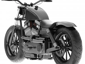 Harley Davidson Fat Bob Dyna Guerilla by Rough Crafts 3D Model