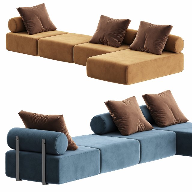 Modular sofa SHINTO 3D Model .c4d .max .obj .3ds .fbx .stl .blend 