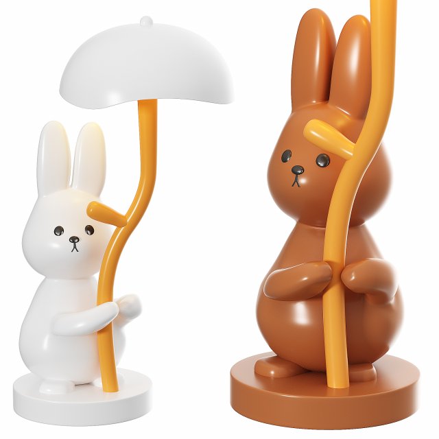 Rabbit Night Light 3D Model .c4d .max .obj .3ds .fbx .stl .blend 