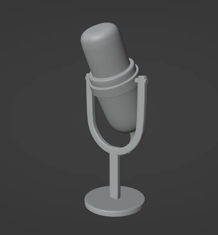 Microphone 3D Model .c4d .max .obj .3ds .fbx .stl .blend