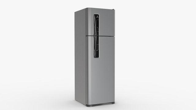 Stainless Steel Fridge 3D Model .c4d .max .obj .3ds .fbx .stl .blend 