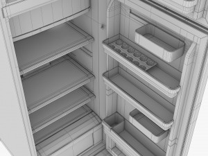 Stainless Steel Fridge 3D Model