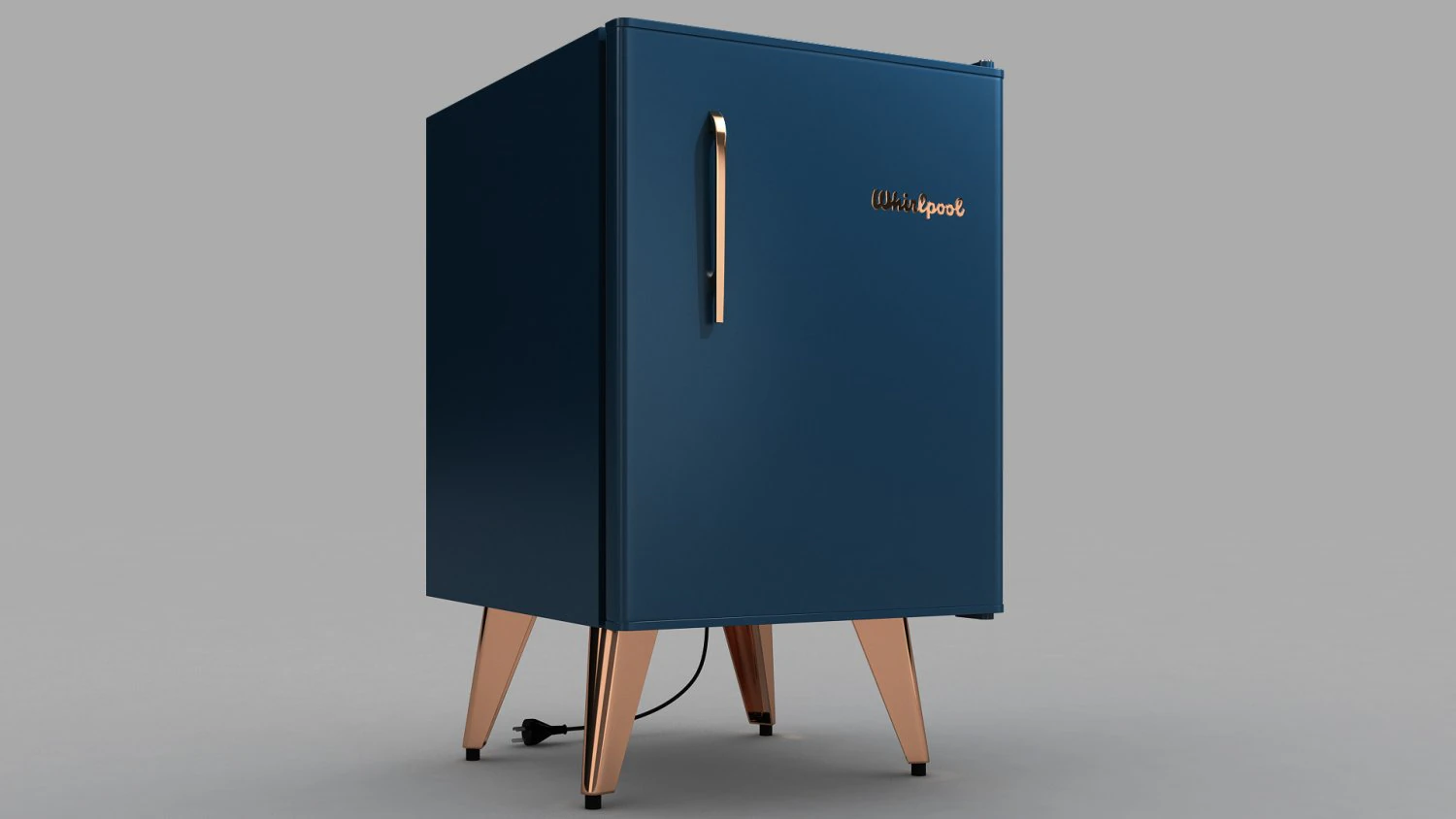 Retro Mini Fridge 3D Model .c4d .max .obj .3ds .fbx .stl .blend