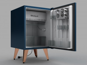 Retro Mini Fridge 3D Modell