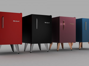 Retro Mini Fridge 3D Modell