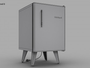 Retro Mini Fridge 3D Modell