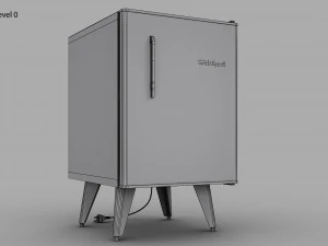 Retro Mini Fridge 3D Model