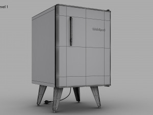 Retro Mini Fridge 3D Modell