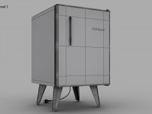 Retro Mini Fridge 3D Model