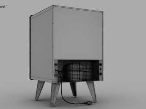 Retro Mini Fridge 3D Modell