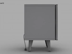Retro Mini Fridge 3D Model