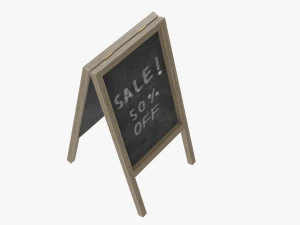 Advertising Chalkboard Mockup 3D Model