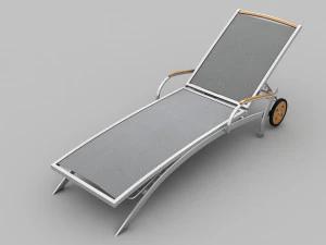 Стальной шезлонг 3D Модель