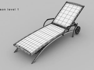 Steel Sun Lounger 3D Model