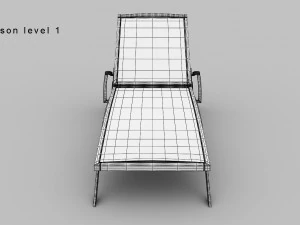 Steel Sun Lounger 3D Model