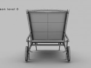 Steel Sun Lounger 3D Model