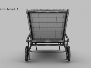 Steel Sun Lounger 3D Model