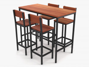 Industrial Pub Table 3D Model