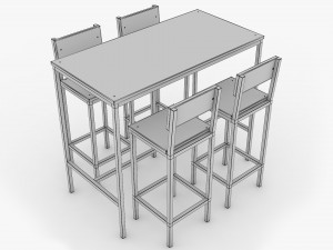 Industrial Pub Table 3D Model