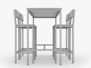 Industrial Pub Table 3D Model