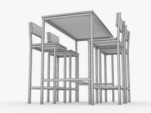 Industrial Pub Table 3D Model