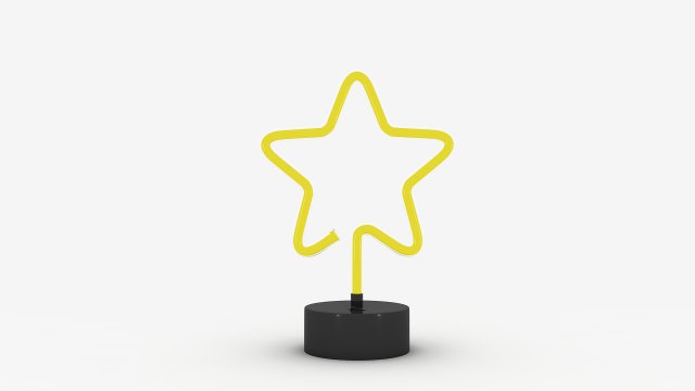 Neon Star Lamp Model 3D .c4d .max .obj .3ds .fbx .stl .blend 