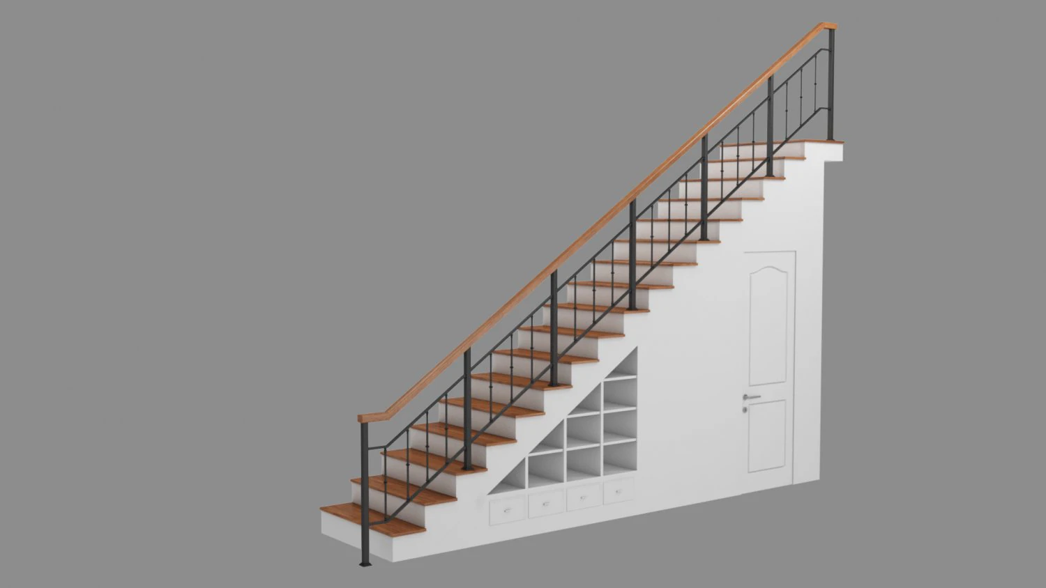 Classic Stair 3D Model .c4d .max .obj .3ds .fbx .stl .blend 
