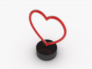 Neon Heart Lamp Model 3D