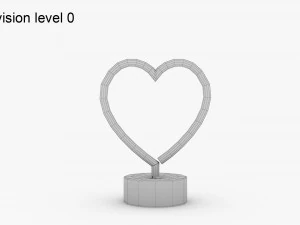 Neon Heart Lamp 3D Model