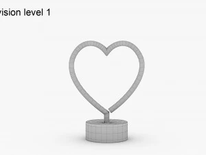 Neon Heart Lamp 3D Model