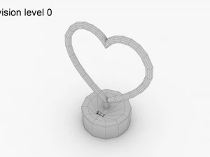 Neon Heart Lamp 3D Model