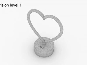 Neon Heart Lamp 3D Model