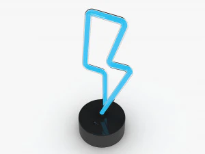 Neon Lightning Lamp 3D Model