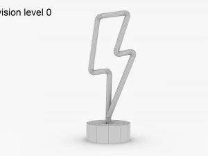 Neon Lightning Lamp 3D Model
